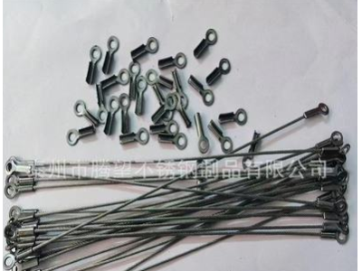 廠家供應(yīng)多種規(guī)格不銹鋼鋼絲繩保險繩沖壓端子燈具防墜落吊繩定制
