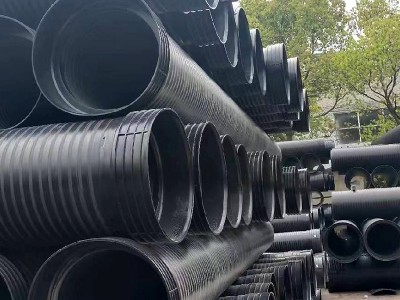HDPE雙壁波紋管鋼帶PE增強管中空壁纏繞管市政排污管排水管下水管