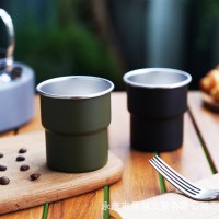 戶外單層臺(tái)階杯熱銷304不銹鋼燕子杯ins高顏值野外便捷卷邊露營(yíng)杯